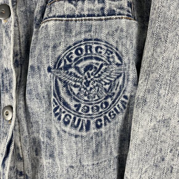 VTG Fixsun Casual Denim Jacket Womens One Size Acid Wash Oversized Heavy 80s 90s - Picture 9 of 16